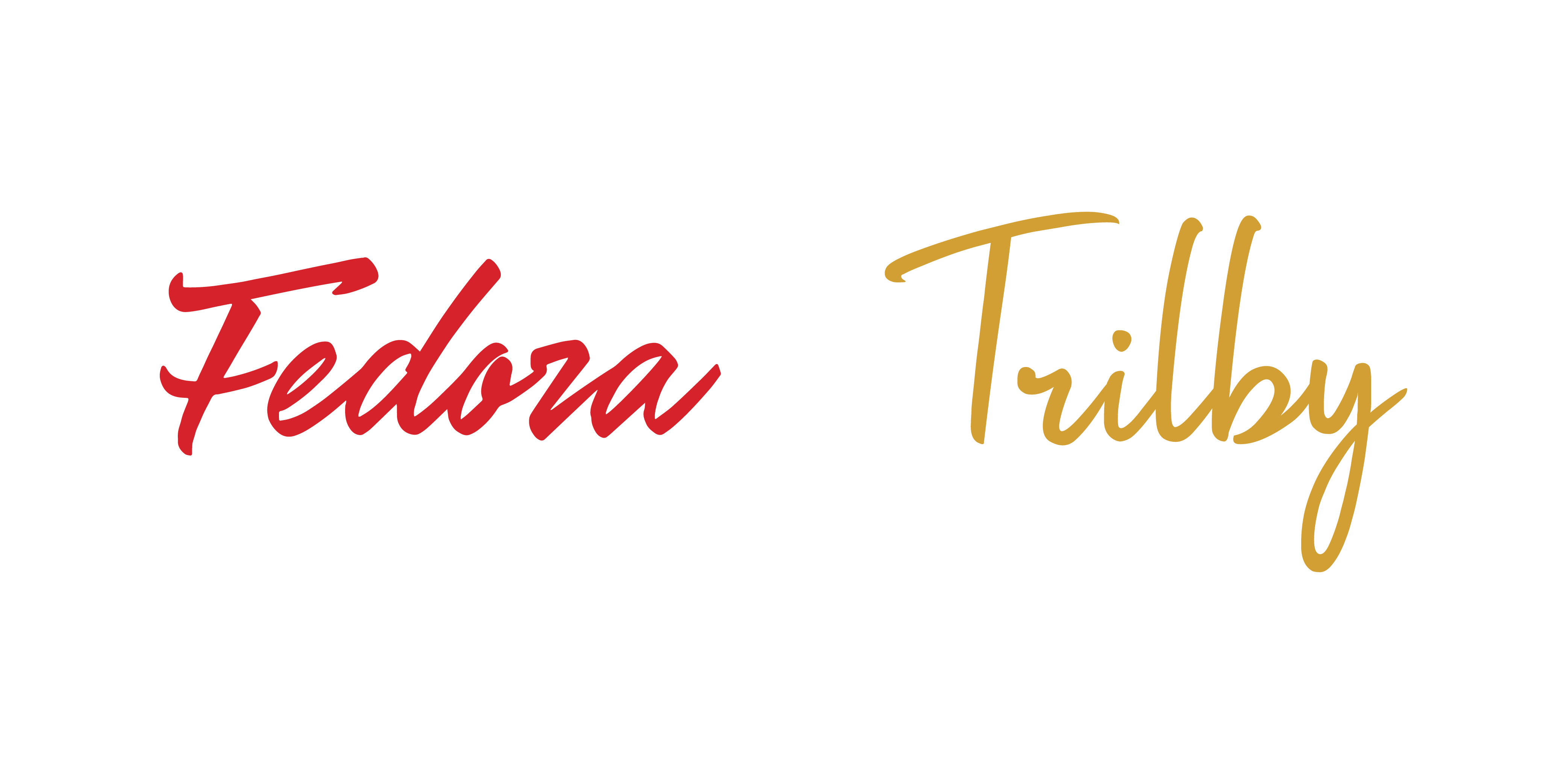 The image features the names "Fedora" and "Trilby" in different fonts and colors, with "KOREATOWN" written below them.